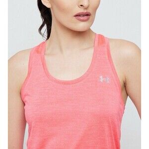 Under Armor Women’s Logo Print Tank Top Pink Solid Sports Y2k 90s size L